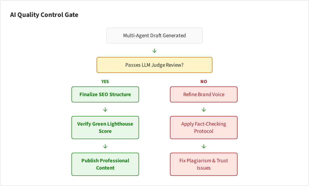 Workflow diagram of multi-agent LLM quality control pipeline
